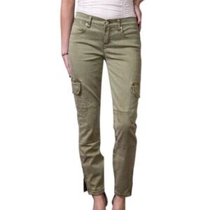 Henry & Belle|Olive Green Cargo Pants,skinny pants•••Moto zip detail at ankle